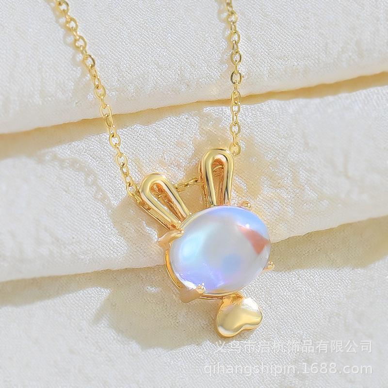 Rabbit Necklace Female Light Luxury Simple Temperament Cute Zodiac Pendant