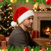 Comodi Cappelli Amici della Pelle Cappello di Natale Babbo Natale, Cappello Festivo in Flanella Peluche per Adulti, Moridi Addensati Cappelli per Riunioni di Famiglia Festa Rosso Bianco Velluto