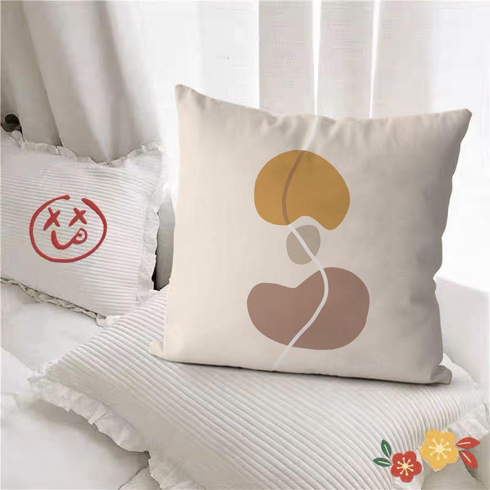 Simple Geometric Line Pillow Sheep Contrast Color Bedroom Sofa Bedside Bay Window Back Cushion Pillow