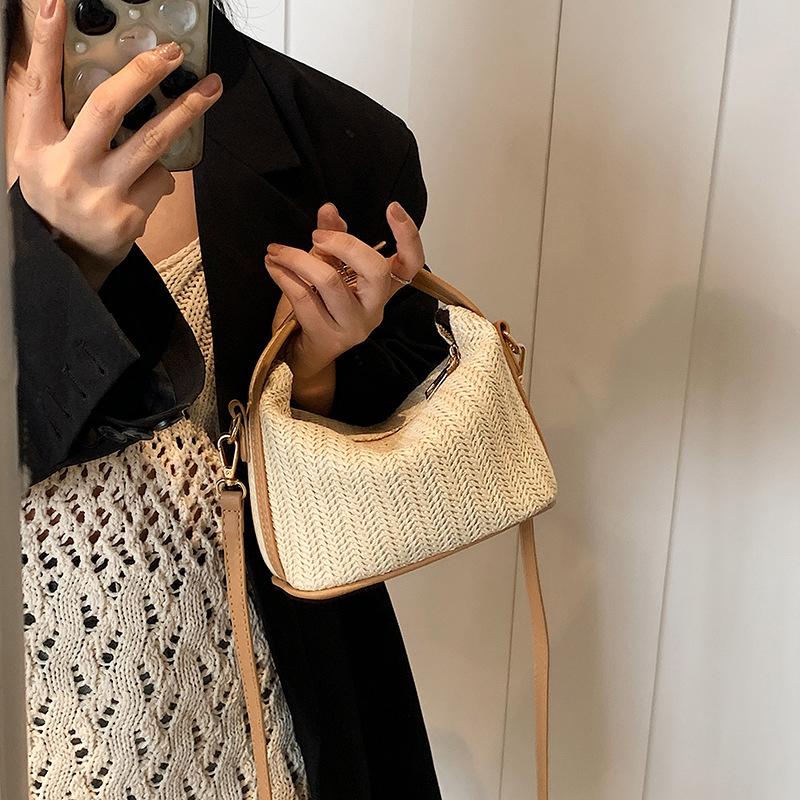 Retro Straw Crossbody Bag For Women Bohemian Small Knitting Summer Purse And Handbag Vacatial Bucket Beach Bags