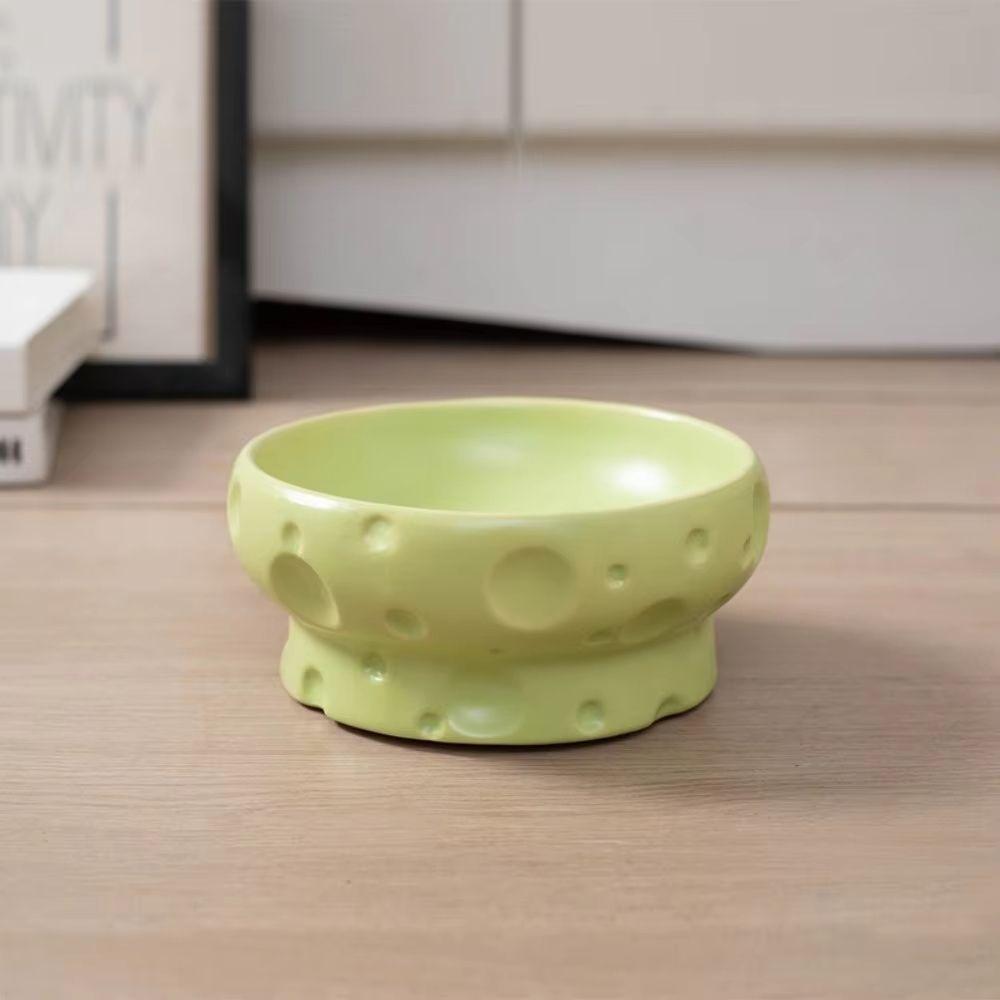 Not Easy To Knock Over Ceramic Cat Feeder Large Diameter High Foot Dog Food Basin Puppies