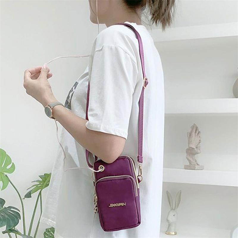 Wasserdichte Nylon Damen Crossbody Handy Schultertasche Kleine Tasche Gürtel Geldbörse