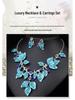 European-American Colorful Leaf Diamond-Encrusted Enamel Alloy Necklace Set