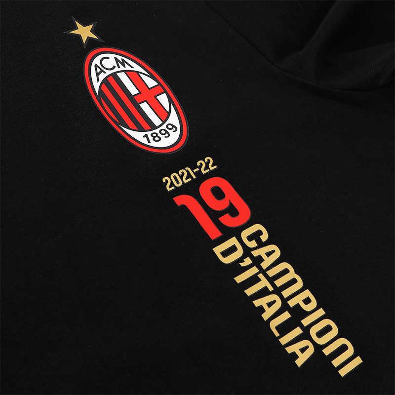 Puma AC Milan Champion Series Serie A 19th Champion Letter Logo Crew Neck Short Sleeve T-Shirt Men Tops Black 773507-02