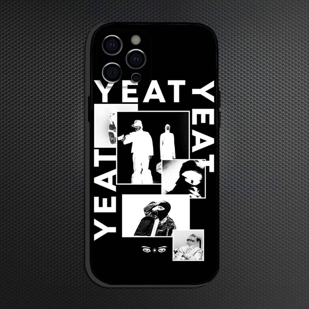 Y-Yeat Rapper AfterLyfe Pouzdro na telefon Pro iPhone 16,15,14,13,12,11 Plus,Pro Max, Měkký silikonový černý kryt