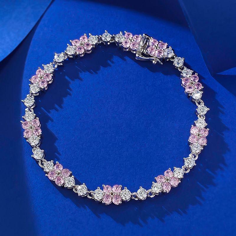 

Ювелирные изделия Xiancan 2024: Классический браслет из серебра 925 пробы с розовыми бриллиантами для женщин 18cm