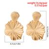 Trendy Geometric Lotus Leaf Shape Pendant Drop Earrings for Women Gold Color Hanging Earrings Ladies Jewelry Wedding Party Gift