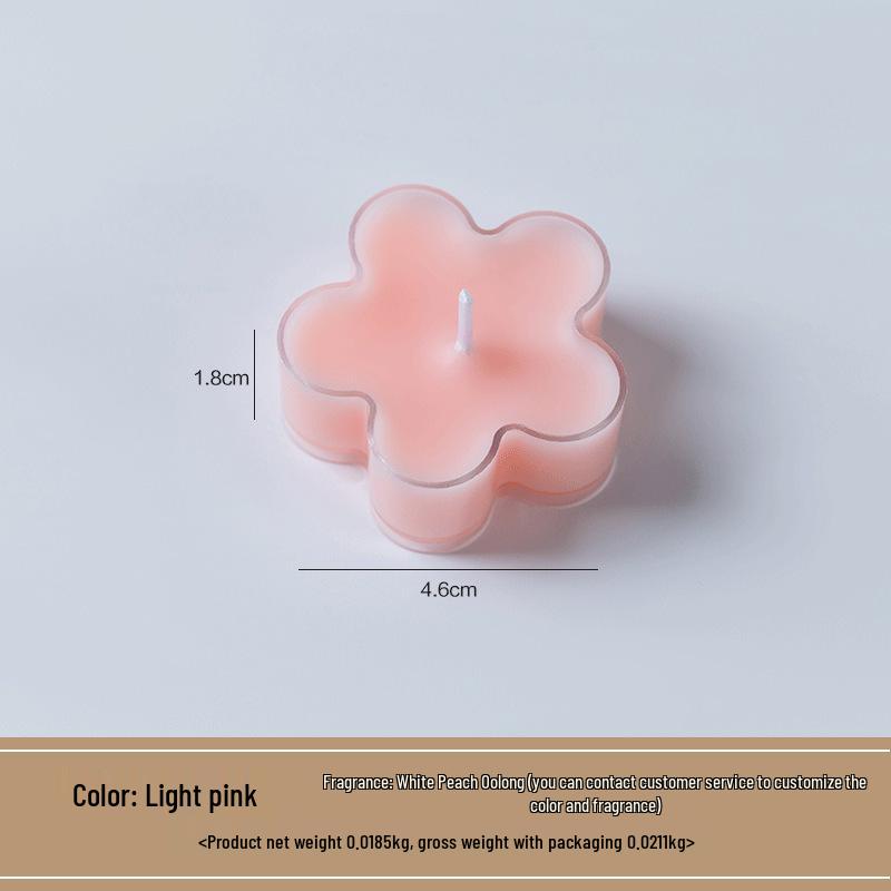 Colorful Flower-Shaped Tea Light Scented Candles - Creative Souvenir & Home Decoration for Birthdays
