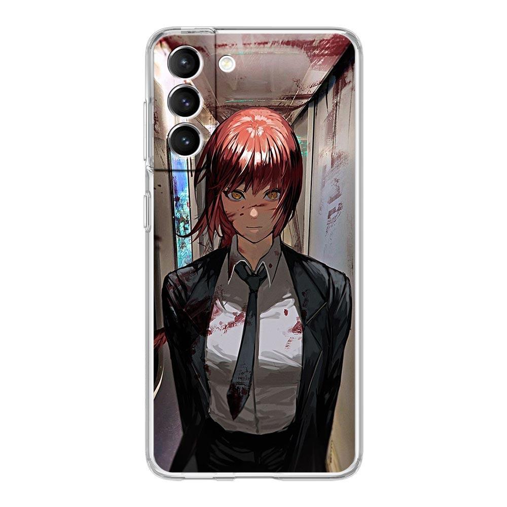 

Чехол для телефона с изображением аниме Power Chainsaw Man для Samsung Galaxy S22 5G S20 Ultra S21 FE 5G S10E S9 S8 S10 Plus Note 20 10, прозрачный чехол Samsung S8
