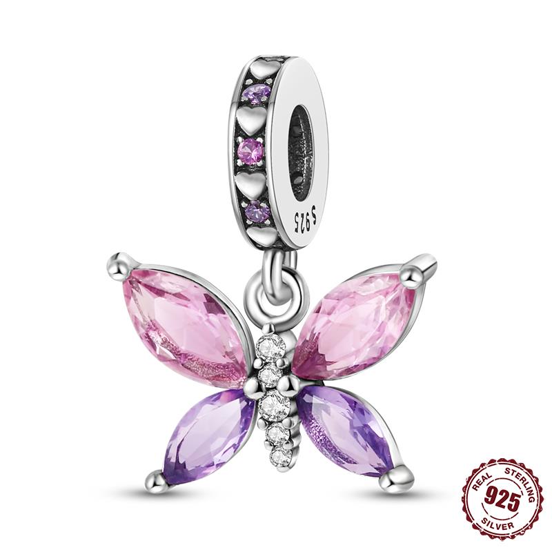 Breloque Thème Papillon Breloques Cuivre 24 Designs Pendentifs Papillon Compatible Avec Authentiques Bracelets Fins Bijoux Femme Cadeaux