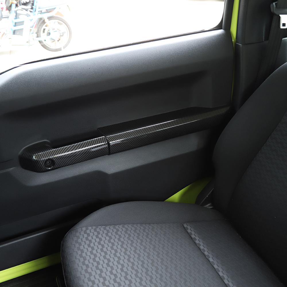 Autotür Innere Armlehne Griffe Dekoration Abdeckung Panel für Suzuki Jimny 2019 UP Innen Zubehör ABS Carbon Faser Rot Silber