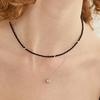 Silver 925 Midnight Black Onyx Necklace #LSN73