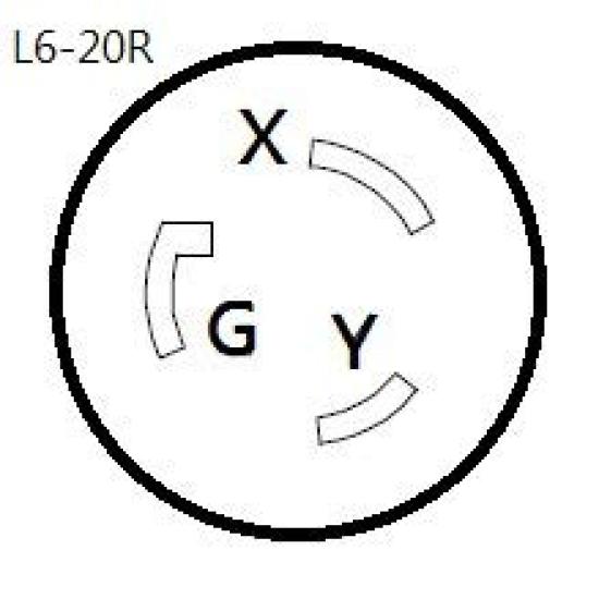 Parkworld 885149 Adapterkabel 30 Ampere Twist Lock L6-30 Stecker auf 20 Ampere L6-20 Buchse