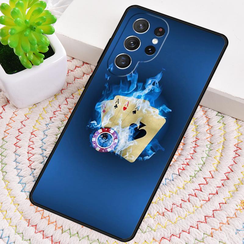 Ace of Spades Poker Card Phone Case for Samsung Galaxy Note 10 Pro S26 Ultra S23 S24 FE S25 S21 S22 PLUS Shockproof Cove