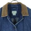 Boundary waters anos 90 Velha Manga Comprida Veludo Cotelê switch Jaqueta Jeans 1X Azul Mulher Usada