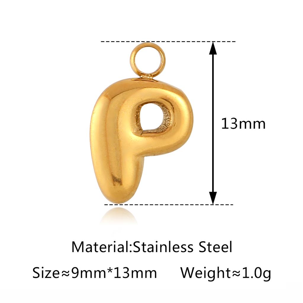 3Pcs Bubble Letter Charms Fadeless Gold Color PVD Plated Balloon Alphabet A-Z Pedant DIY Initial Necklaces Women Jewelry Making