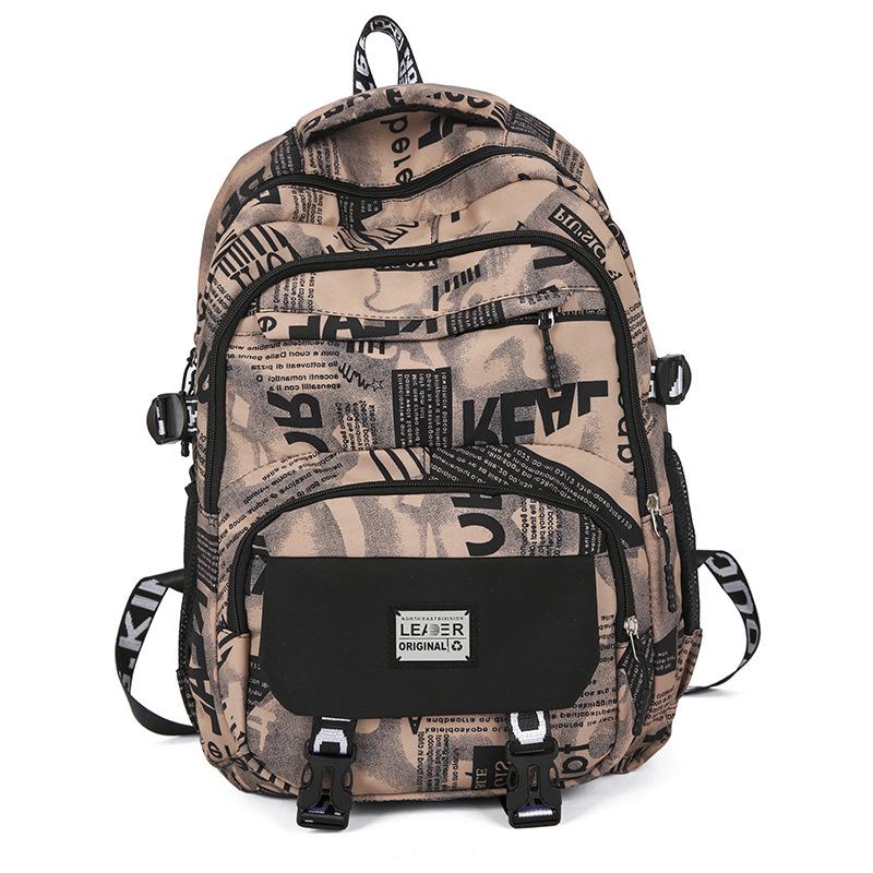 

Рюкзак великої місткості. Чоловічий шкільний рюкзак із принтом. Сумка для комп’ютера коричневий