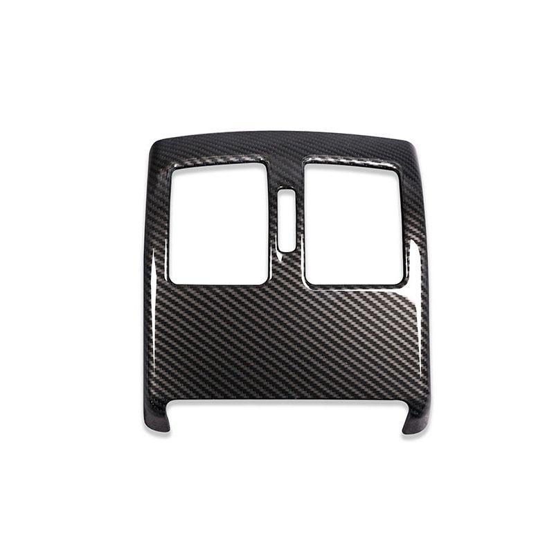Car Carbon Fiber Texture Rear Air Condition Air Outlet Vent Frame Cover Sticker Trim For Mercedes Benz C Class W204 2008 - 2013