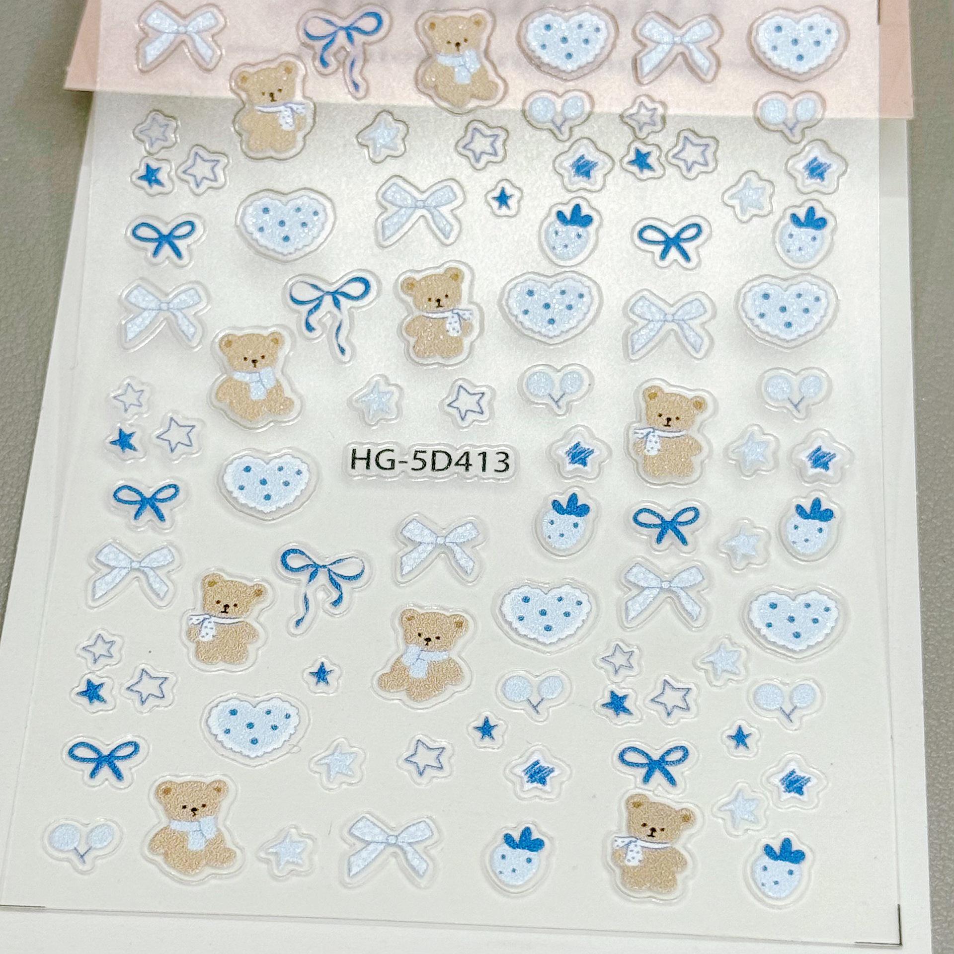 3D Cute Goodnight Bear & Jenny Doll Camera Embossed Sticker