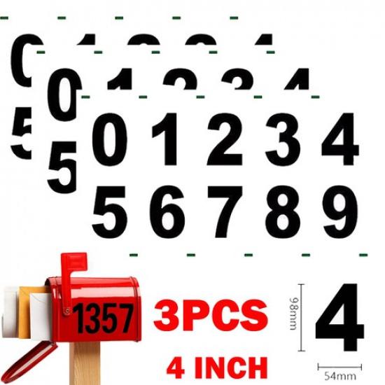 

3Pcs 4inch Black License Plate Number Reflective Invisible Digital Stickers NEW