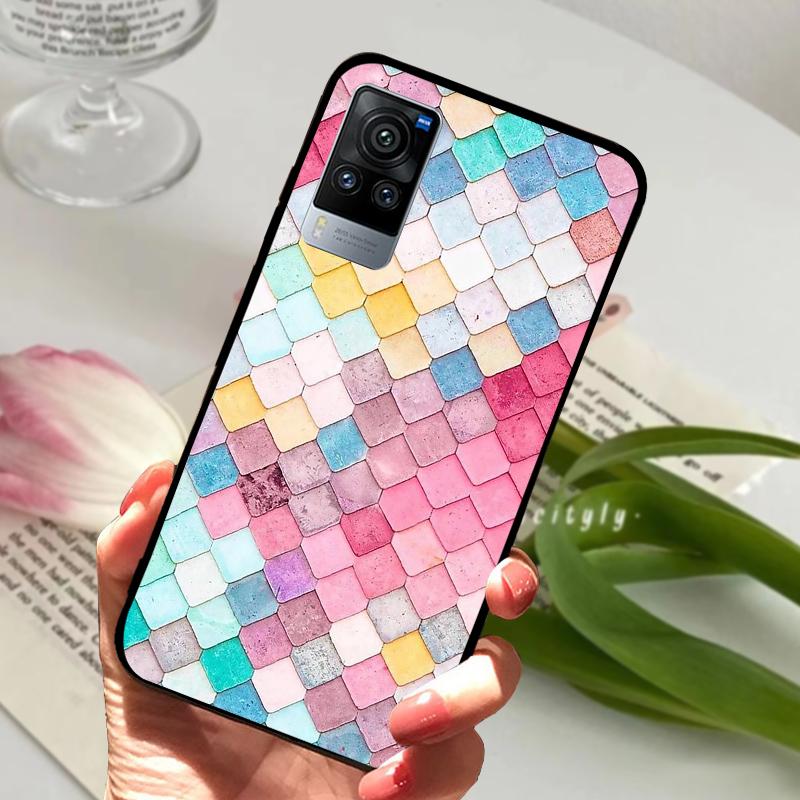 For VIVO X60 Pro 5G Case V2046 V2047A Cartoon Cute Matte Silicone TPU Soft Phone Cover For Vivo X60 X 60 Shockproof Coque Bumper