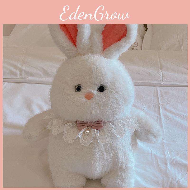 Rabbit With Bear Bib Plush Toy Backpack Stuffed Doll Cartoon Gift Decoration