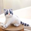 1pc 4 Colors INS Like Real Prone Cat Plush Doll Stuffed Pure Colors Grey White Yellow Kitten Toy Pets Animal Kids Gift