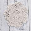6Pcs 14Cm Round Lace Crochet Coasters Handmade Elegant Hollow Drink Pads Fashion Tabletop Decor for Brunch Dinner Gifts