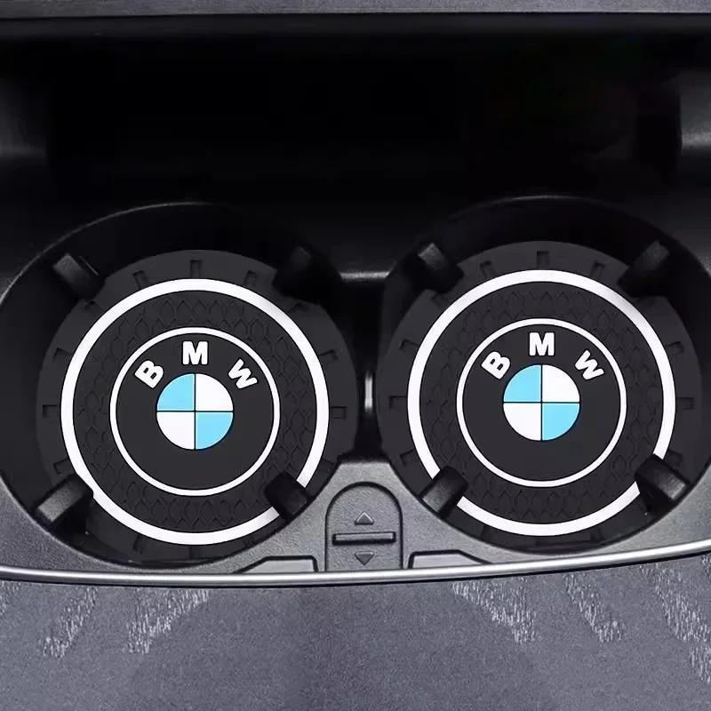 

2025 M For BMW E90 E60 E71 F30 F20 F10 E87 E92 E91 X3 Car Water Cups Pad Rubber Mat Holder Coaster Auto Interior Anti-skid Cup