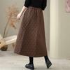 Cotton Padded plus size High waist vintage Spring autumn Winter casual loose long for woman skirts womens skirt