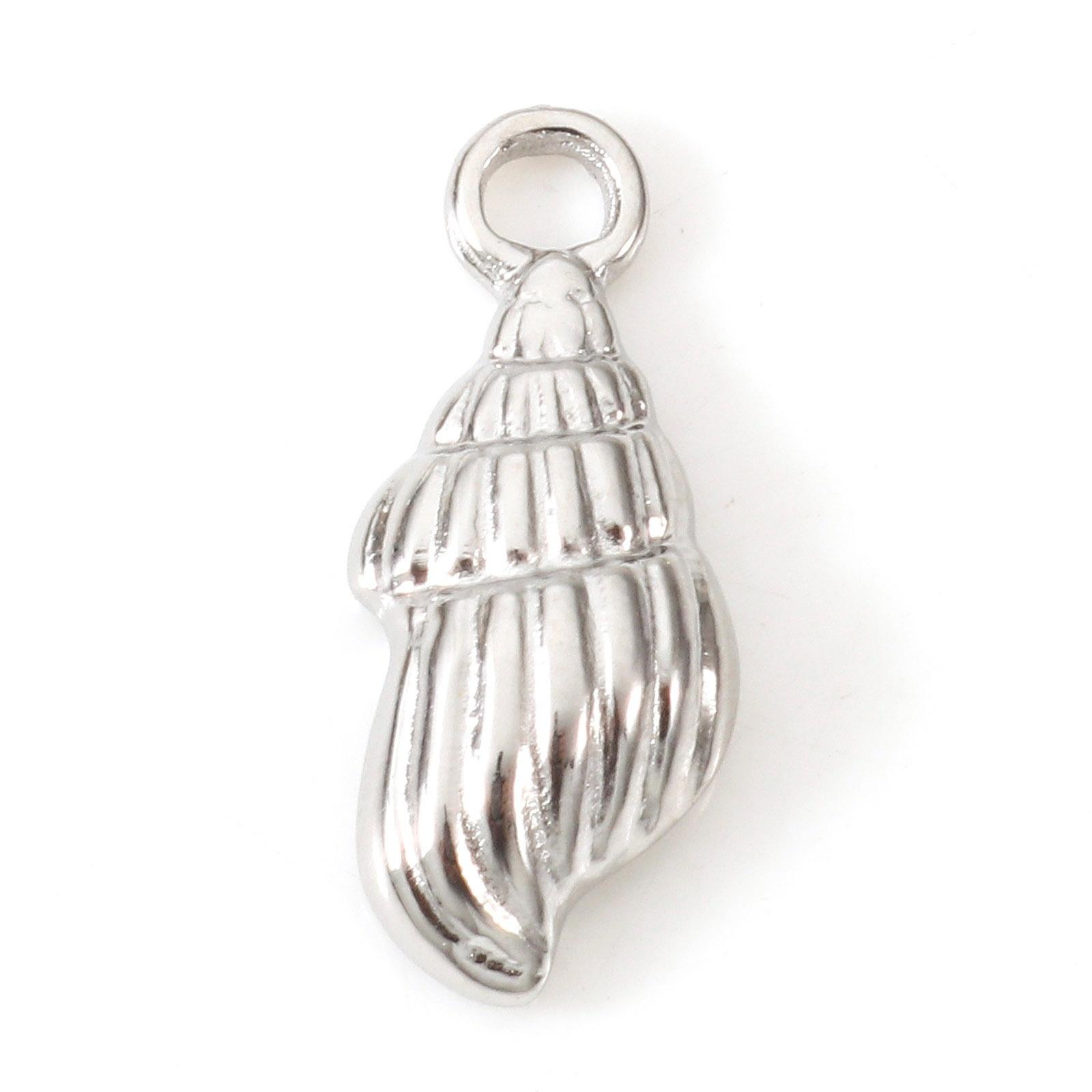 

2PCs Stainless Steel Pendants Multicolor Conch/ Sea Snail Shell Charms DIY Necklace Bracelet Women Summer Party Jewelry Findings