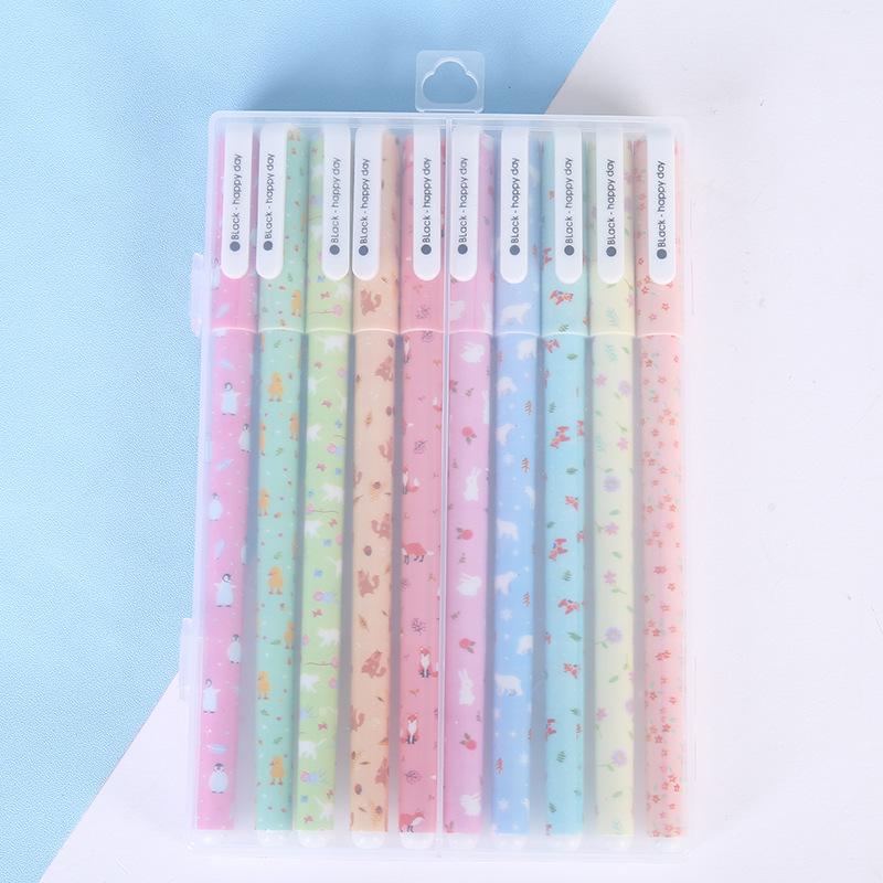 10 Pcs Color Pen Set Neutral Pen for Office Work, Brushing Questions, Signing Writing, Diaries, Notes, Student Classroom Prizes, Friend Party Gifts