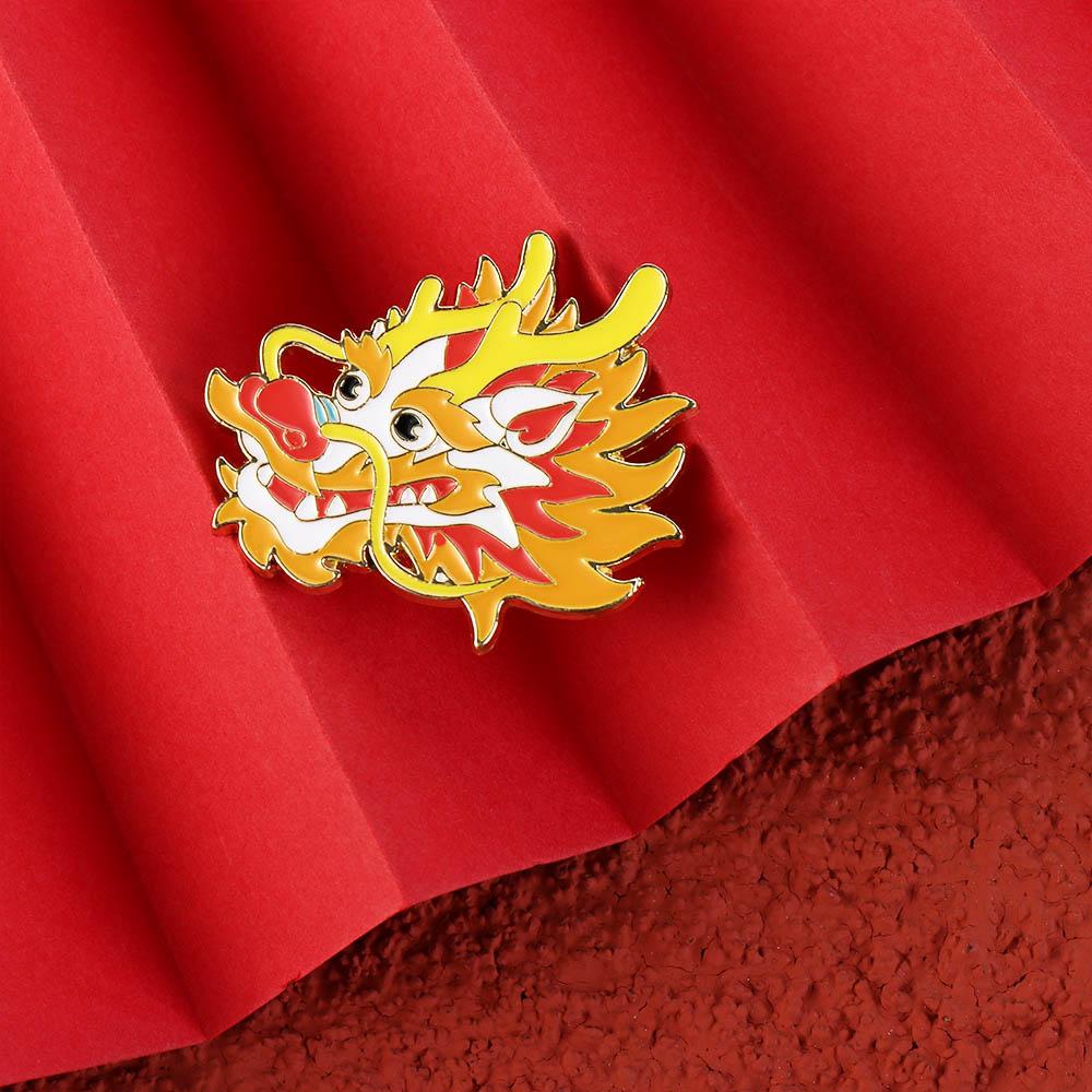 Dragon Head Dragon Head Brooch Dragon Year Cartoon Pin Brooch Cartoon Dragon Year Brooch  Kids Gift