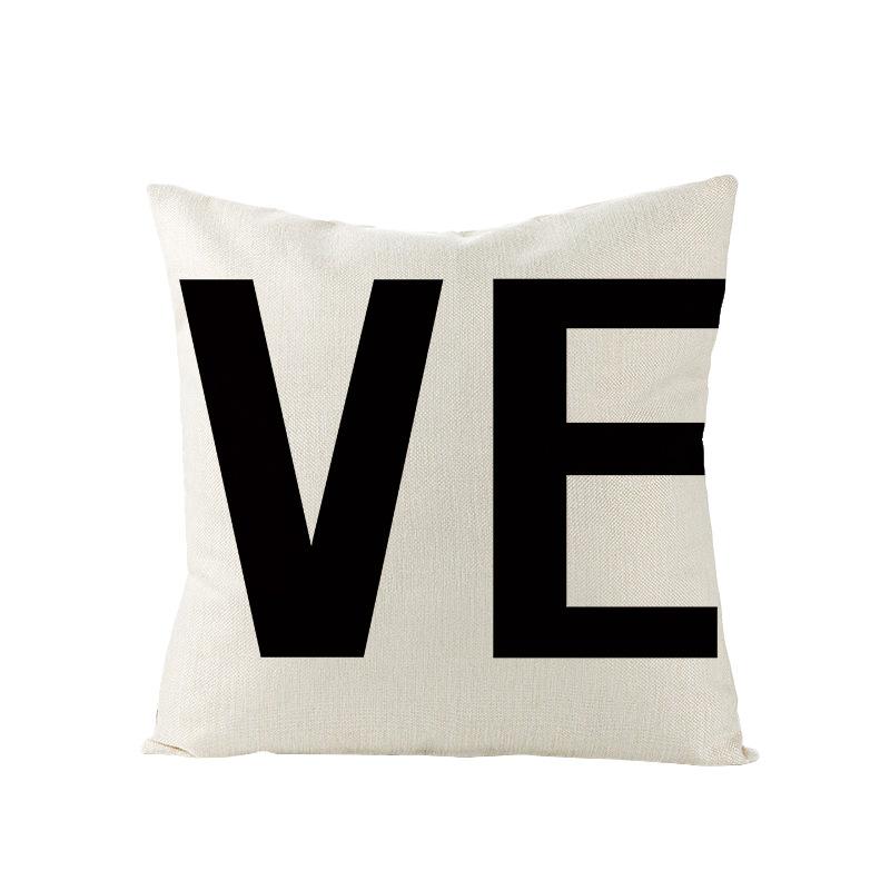 Polyester Pillowcase Valentine's Day Letter Print Sofa Pillowcase Home Ins Nordic Style