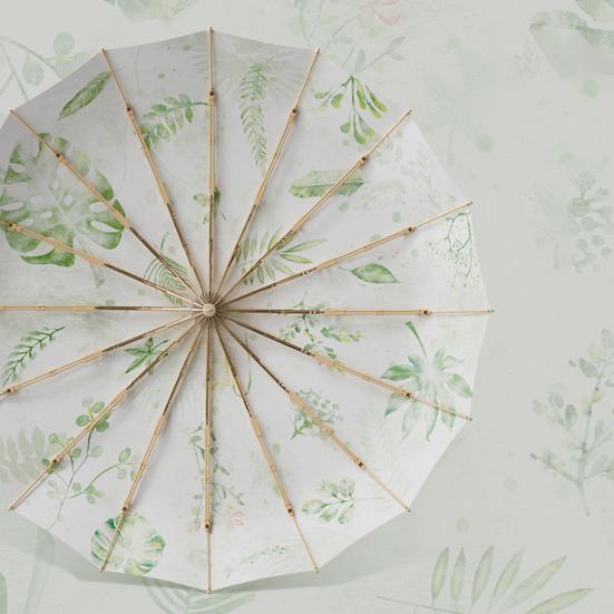 Paraply i kinesisk stil, sammenleggbar, solblokkerende, UV-beskyttelse, tredelt paraply, vanntett, vindtett, 16 spiler, bærbar, menn, kvinner, sol- og regnparaply