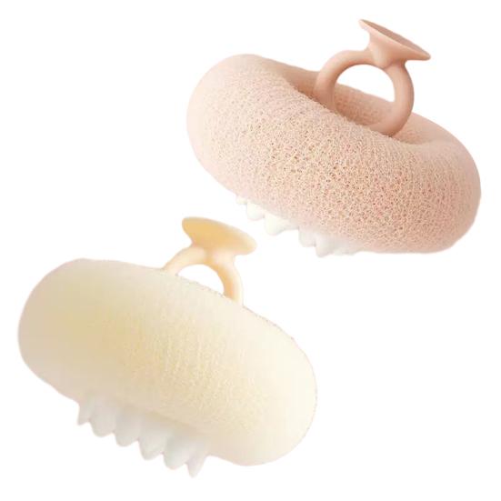 

2 шт. Подсолнуховая щетка для ванны с присоской, глубоко отшелушивающая душевая губка, 3D сотовая структура, мочалка для душа