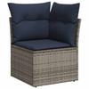 8 Piece Garden Sofa Set with Cushions Gray Poly Rattan & Acacia