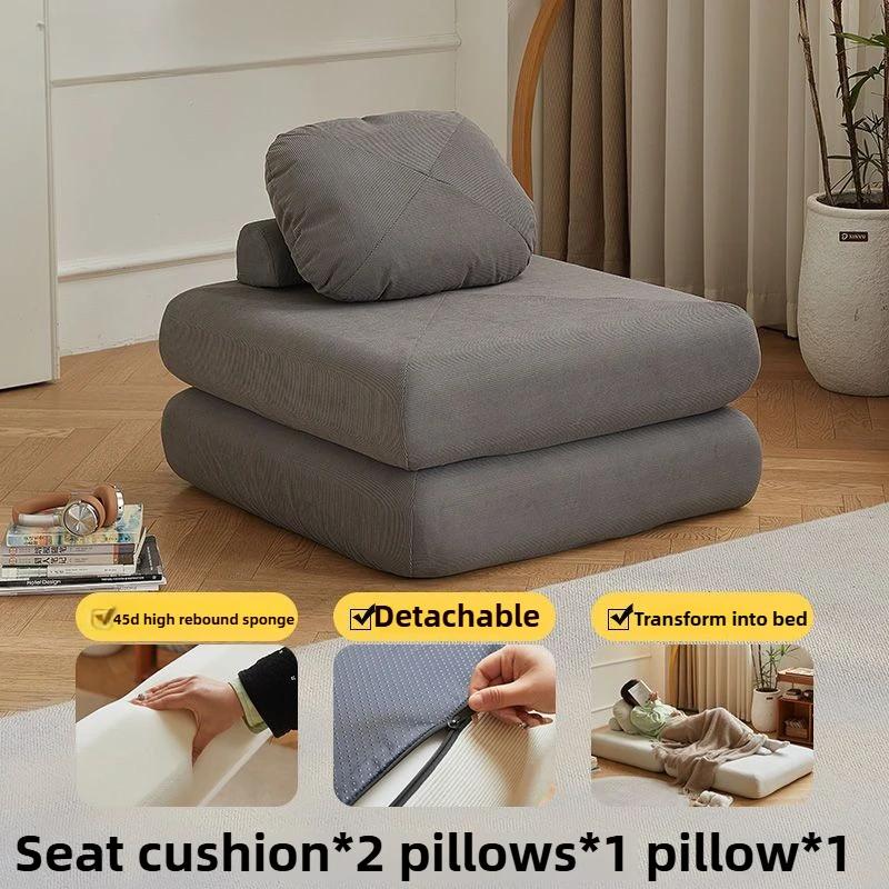 For Stoff-Wohnzimmersofa, Modernes Klappsofa, Bequemer Tatami-Stuhl Für 1 Person, Zum Zerlegen Und Waschen Von Wohnzimmermöbeln