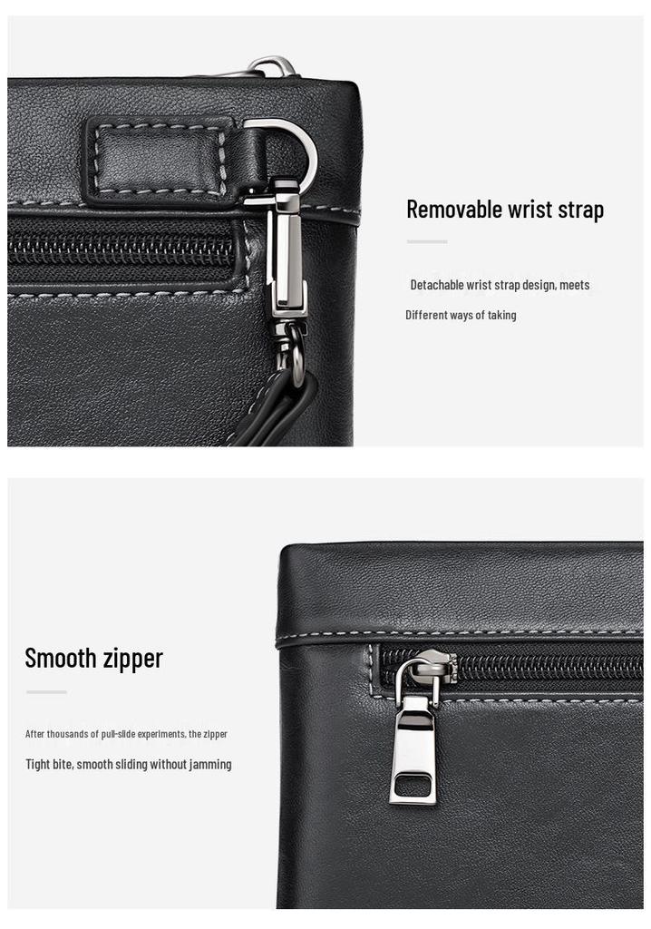 King Paul Men's Genuine Leather Envelope Clutch – Trendy Printed Handbag