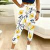 Summer Ladies Splicing Floral Prints Printed Sweatpants Loose Fit Drawstring Joggers Elastic Cuff Daily Casual Pants