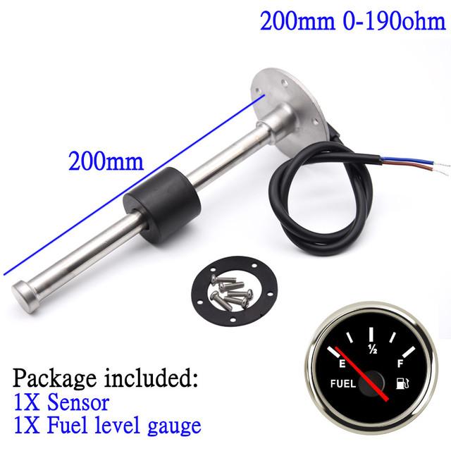 Fuel Sensor 100/125/200/225/275mm 0-190ohm Marine Digital Fuel Gauge with Sensor Fit Car Truck Boat Yacht Fuel Sender Unit 9-32V