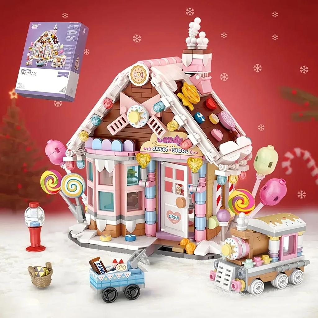 Weihnachts-Süßigkeitenhaus Bausteine Spielzeug 1224 Halloween Thanksgiving Tag Weihnachtsgeschenk