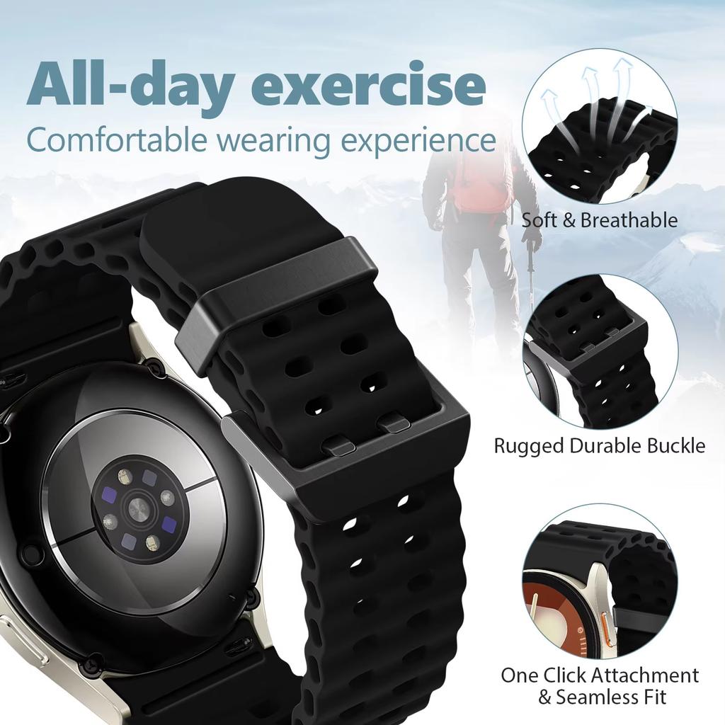 Ocean Band for Samsung Galaxy Watch 7 FE 5 6 4 Classic 5 pro 40 44mm NO Gaps Silicone Bracelet correa Galaxy Watch6 watch4 Strap