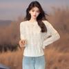 2025 Autumn Chic White Knit Sweater for Women - New Loose, Cozy Design