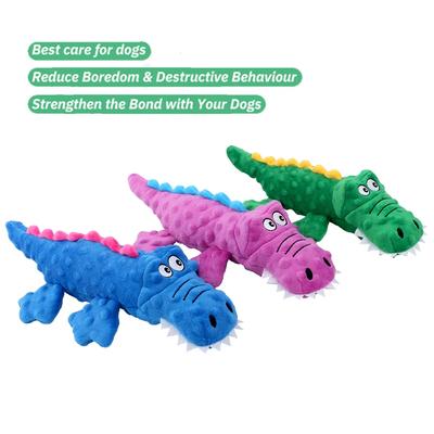 New Dog Toy Soft Plush Pet Dog Squeaky Chew Toys Stuffed Crocodile for Small Large Dogs Cat Cute Interactive Squeak Toy Durable