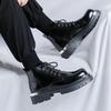 Neue Herren Leder Freizeitschuhe Britischer Stil Motorradstiefel Herren Schnürschuhe Herren Low Top Schuh Rutschfest Winter Basic Stiefel