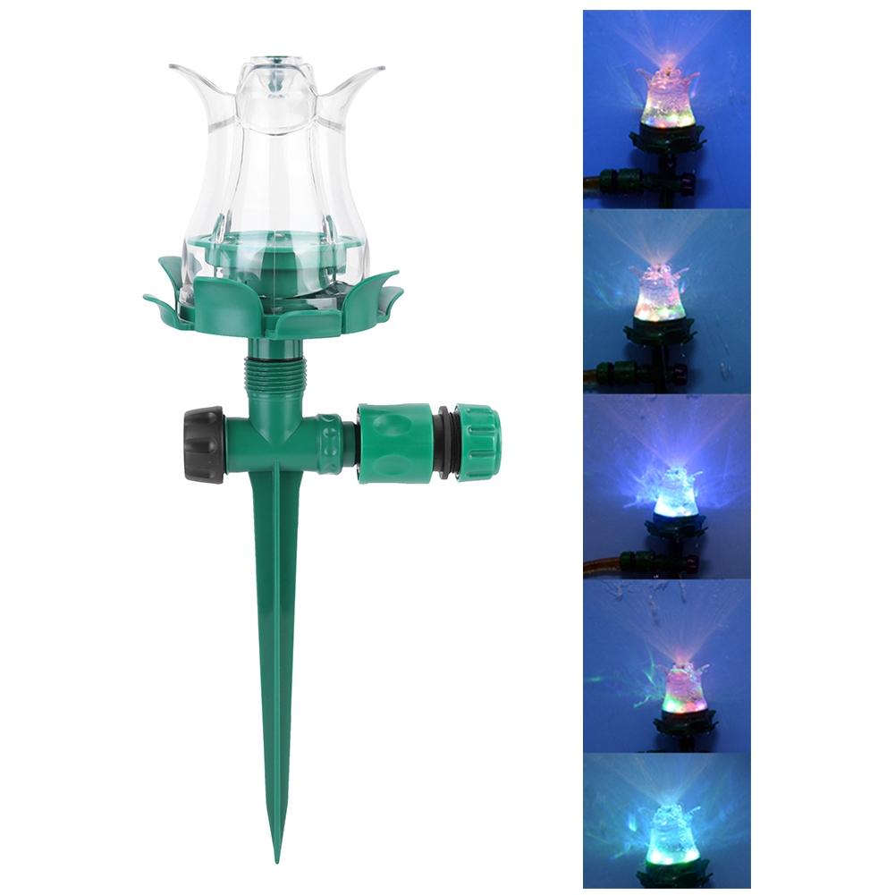 Outdoor Garden LED Sprinkler Lawn Watering Decorative Tool with Colorful Light Effect