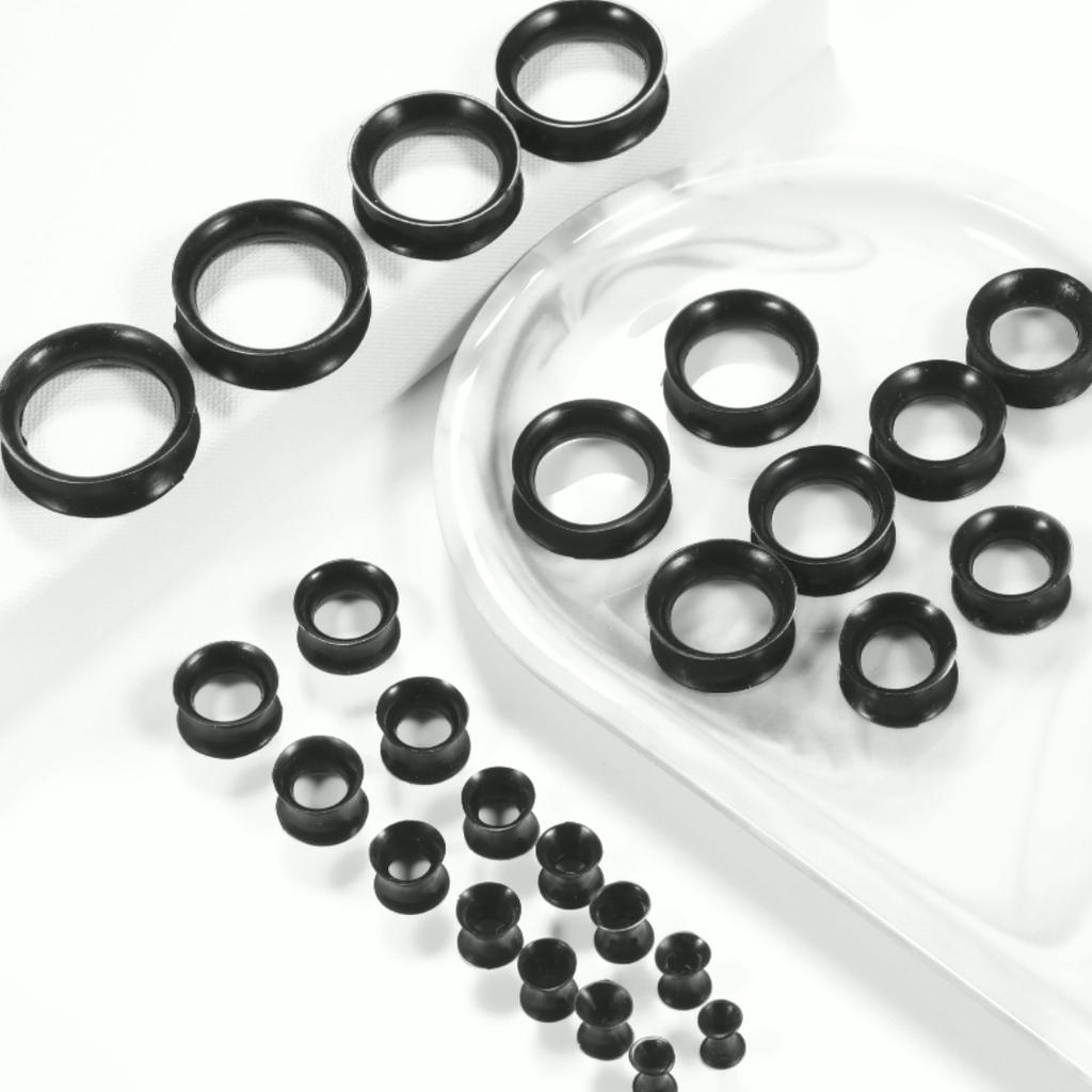 1pair Silicone Tunnels and Plugs Earrings 3-22mm Flexible Double Flared Flesh Ear Gauge Expander Stretchers Jewelry Piercings