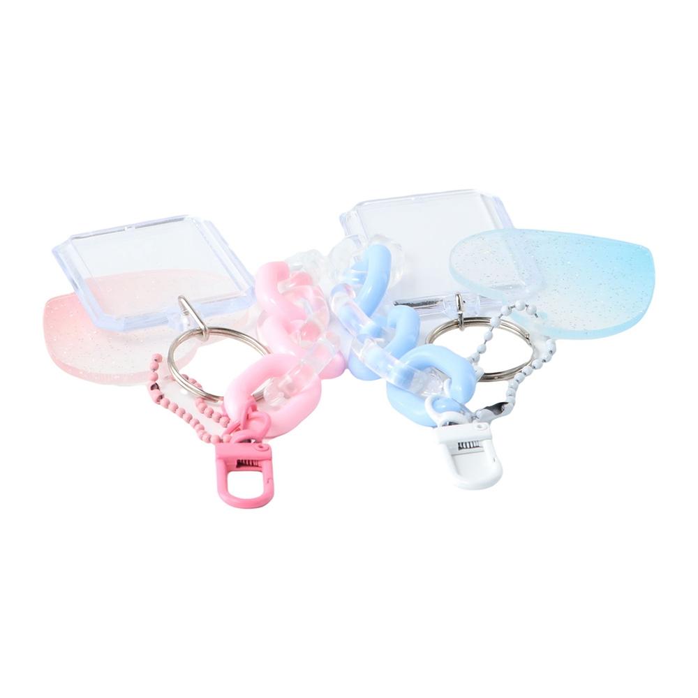 

Card Case Transparent Album Photo Card ID Holder Pendant Photocard Holder Keychain Card Sleeves pink-without pendant