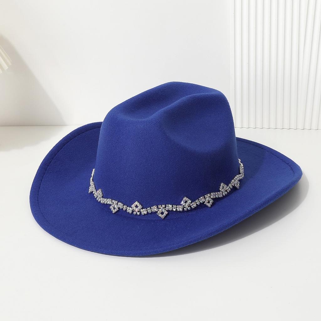 Western Cowboy Top Hat Ladies Festival Party Jazz Hat Men's and Women's Casual Top Hat Felt Hat